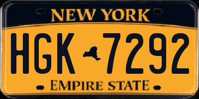 NY license plate HGK7292