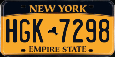 NY license plate HGK7298