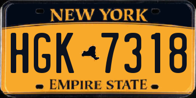 NY license plate HGK7318