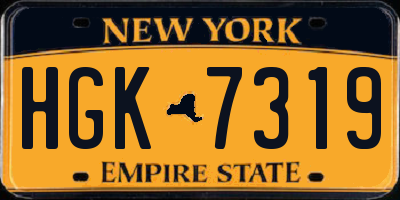 NY license plate HGK7319