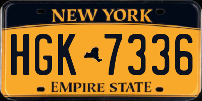 NY license plate HGK7336