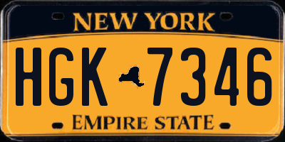 NY license plate HGK7346