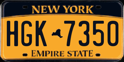 NY license plate HGK7350