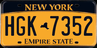 NY license plate HGK7352