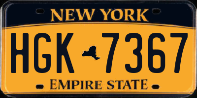 NY license plate HGK7367