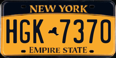 NY license plate HGK7370