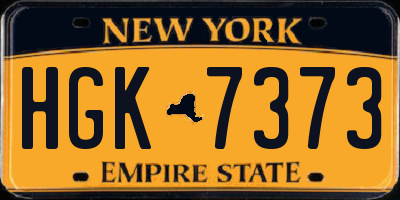 NY license plate HGK7373