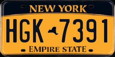 NY license plate HGK7391