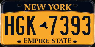 NY license plate HGK7393