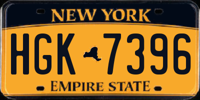 NY license plate HGK7396