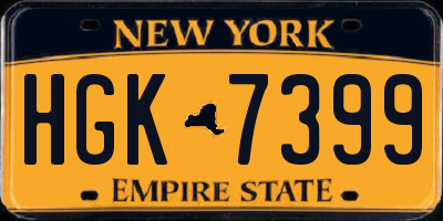 NY license plate HGK7399