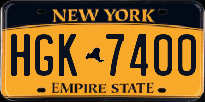 NY license plate HGK7400