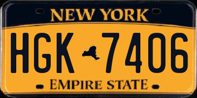 NY license plate HGK7406