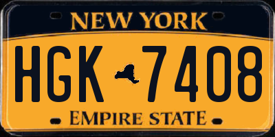 NY license plate HGK7408