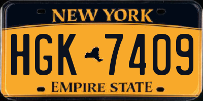 NY license plate HGK7409