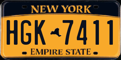 NY license plate HGK7411