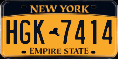 NY license plate HGK7414