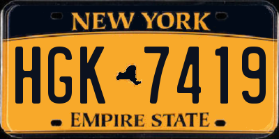 NY license plate HGK7419