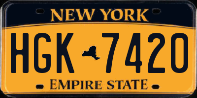 NY license plate HGK7420