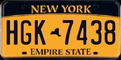 NY license plate HGK7438