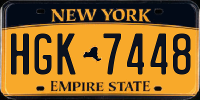 NY license plate HGK7448