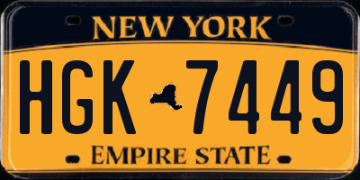 NY license plate HGK7449