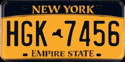 NY license plate HGK7456