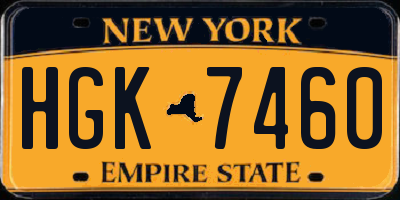 NY license plate HGK7460