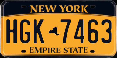 NY license plate HGK7463