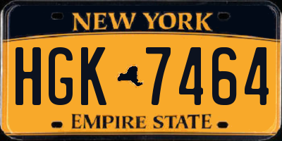 NY license plate HGK7464