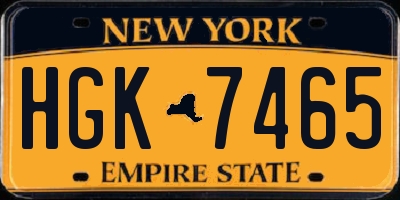 NY license plate HGK7465