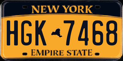 NY license plate HGK7468