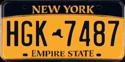 NY license plate HGK7487