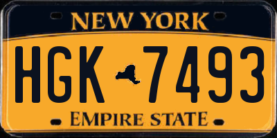 NY license plate HGK7493