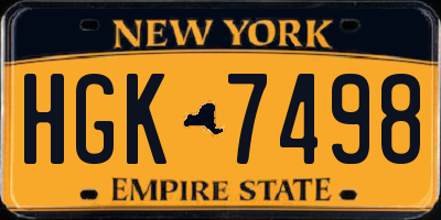 NY license plate HGK7498