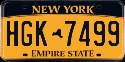 NY license plate HGK7499