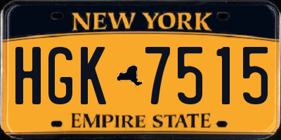 NY license plate HGK7515