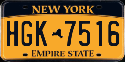 NY license plate HGK7516