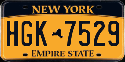 NY license plate HGK7529