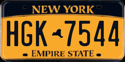 NY license plate HGK7544