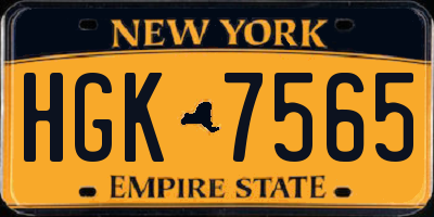NY license plate HGK7565