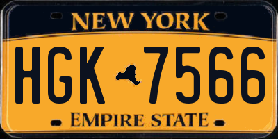 NY license plate HGK7566