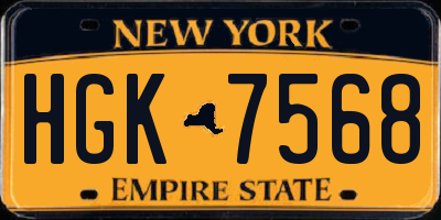 NY license plate HGK7568