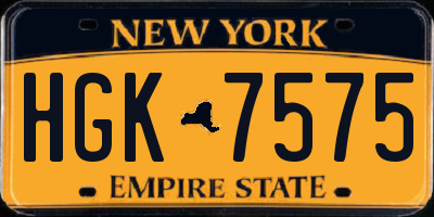 NY license plate HGK7575