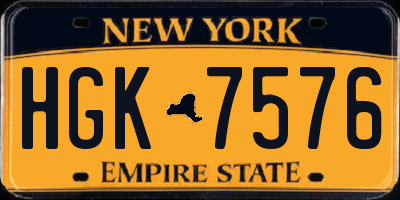 NY license plate HGK7576