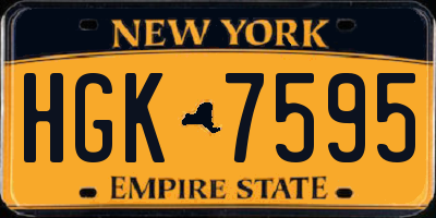 NY license plate HGK7595