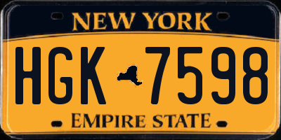 NY license plate HGK7598