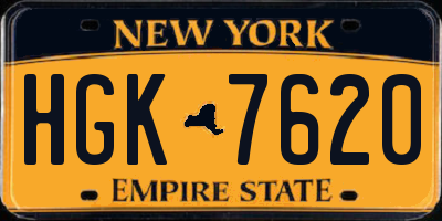 NY license plate HGK7620