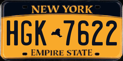 NY license plate HGK7622
