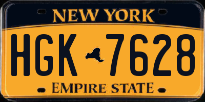NY license plate HGK7628